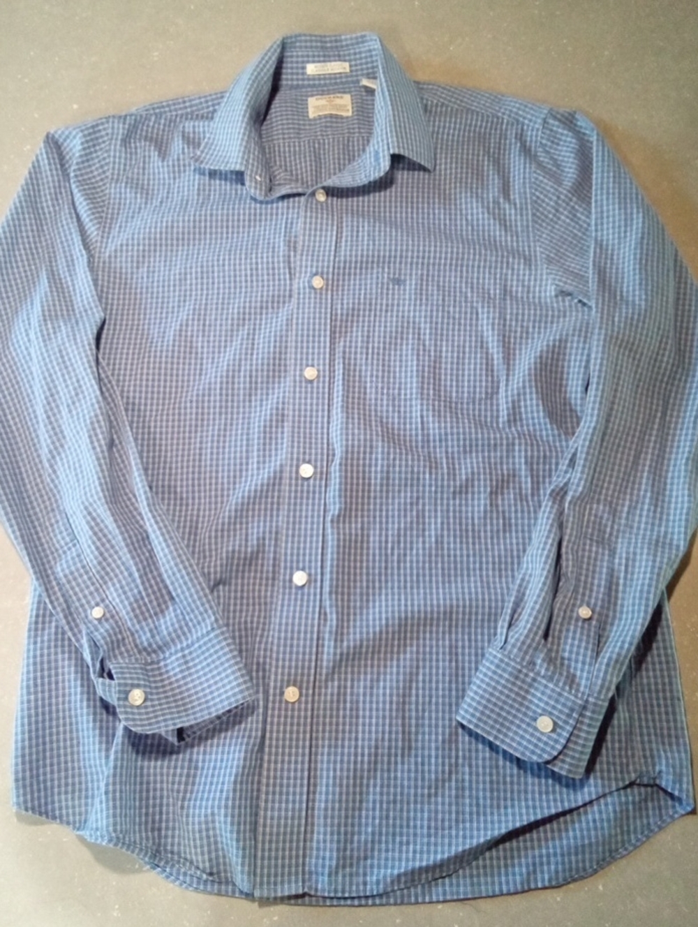 Dockers Mens Medium.Blue Gingham Button-Up Dress Shirt